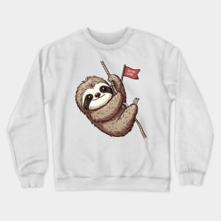 Cartoon sloth Abseiling Crewneck Sweatshirt